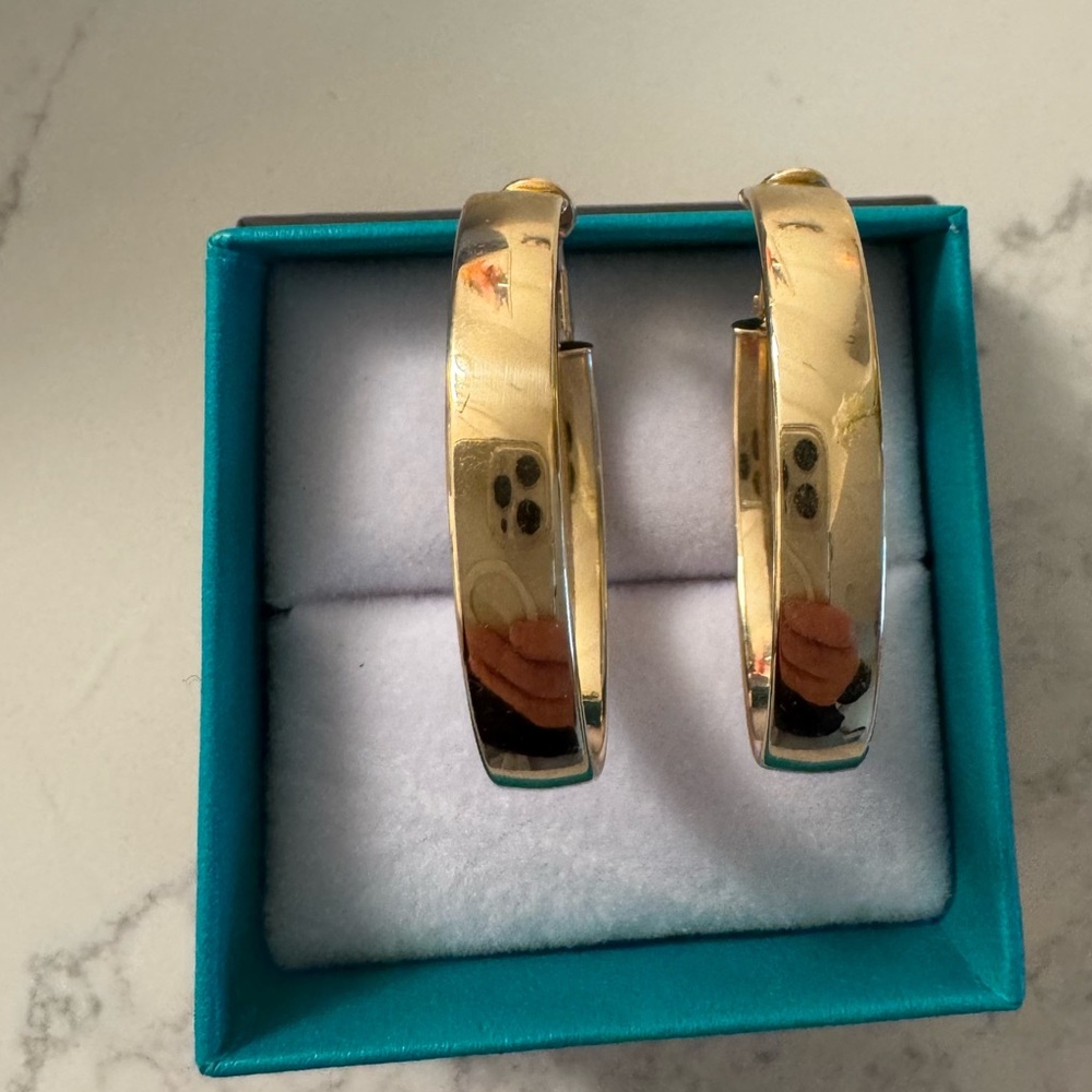 Elegant 14 karat yellow Gold Hoop Earrings